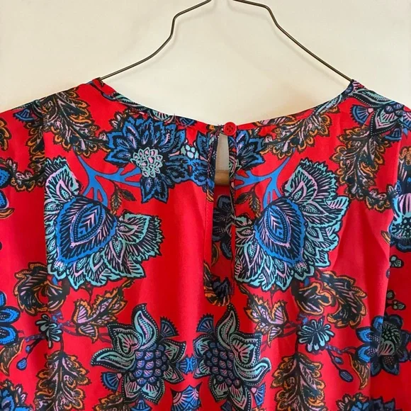 Collective Concepts Red and Blue Floral Kids Dress - Picture 3 of 3